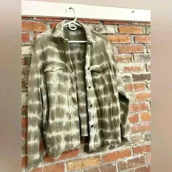 Anthropologie Olivaceous Dyed Shacket Sized Small - Picture 8 of 11